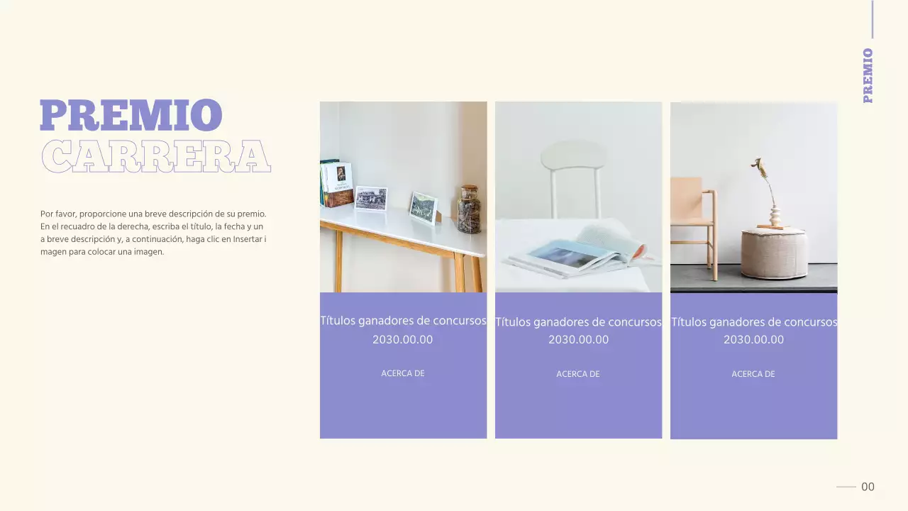 Un portafolio limpio, malva y beige para la preparación laboral de un universitario