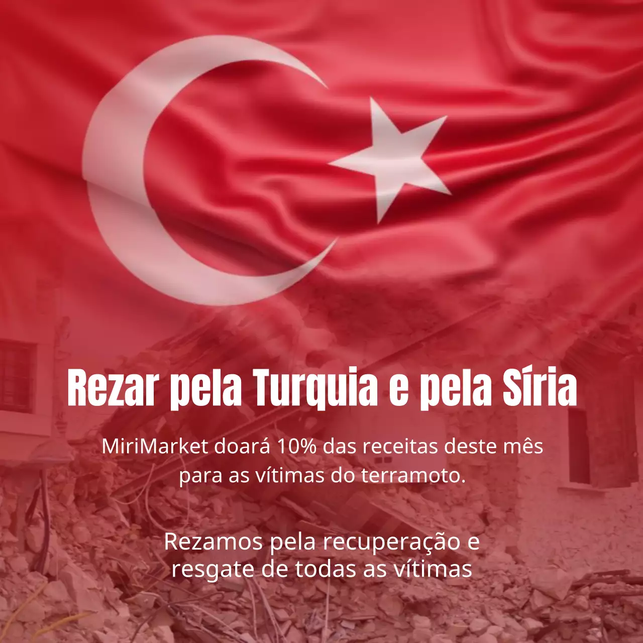 Anúncio de condolências pelo terramoto