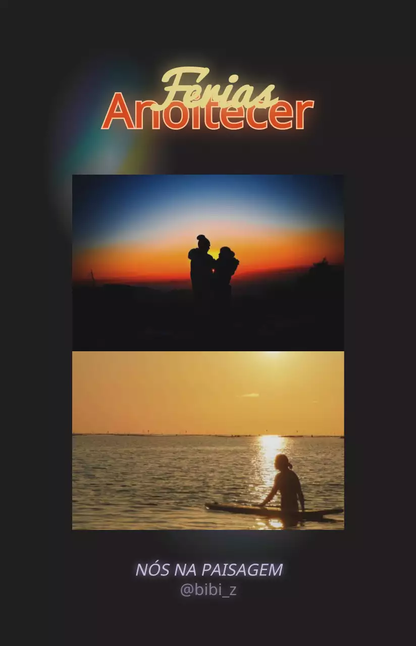 Conceito de pôr do sol emocional moldura de cartão fotográfico em preto e amarelo