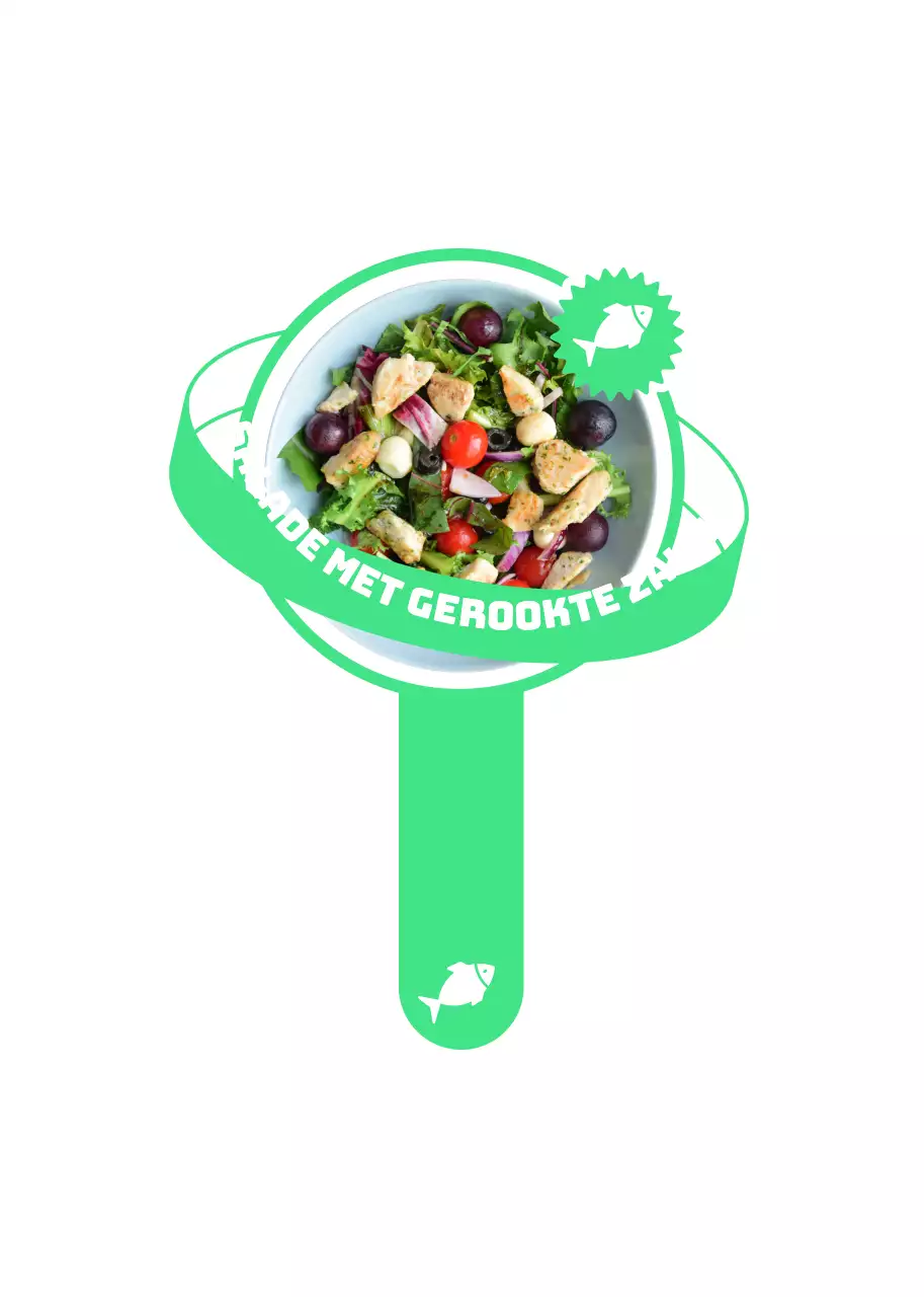 Fluorescerende, hippe planetaire ontwerpsalade menugids