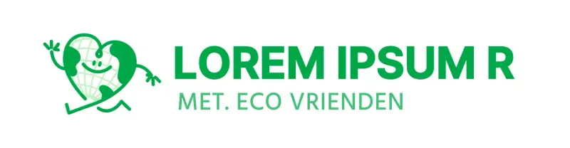 Amble logo concept met schattige groene aarde karakter Global milieucampagne promotiemateriaal