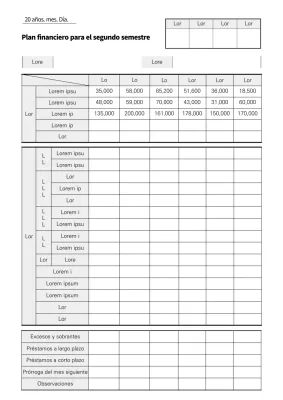Documentación del plan de financiación limpia en tonos grises
