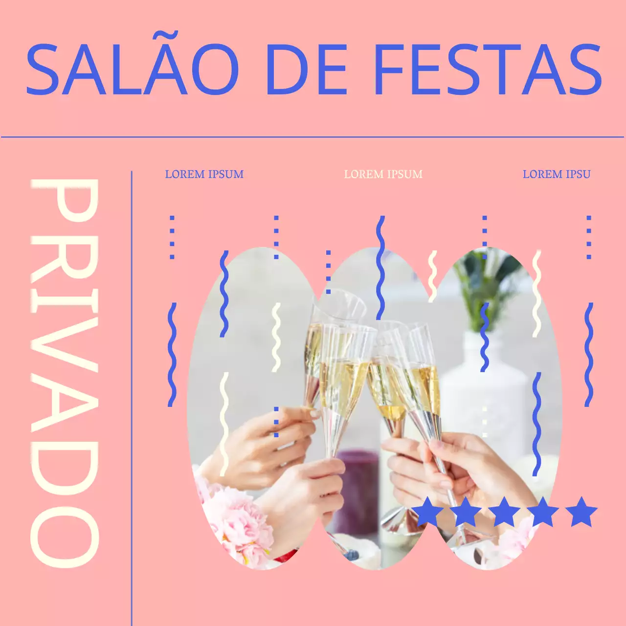Promover o anúncio do seu salão de festas privado de férias em cor-de-rosa