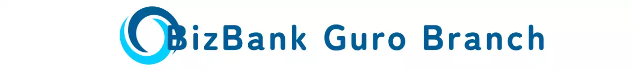 Promoção de um banco com um logótipo simples e nomes de agências em azul e azul claro.