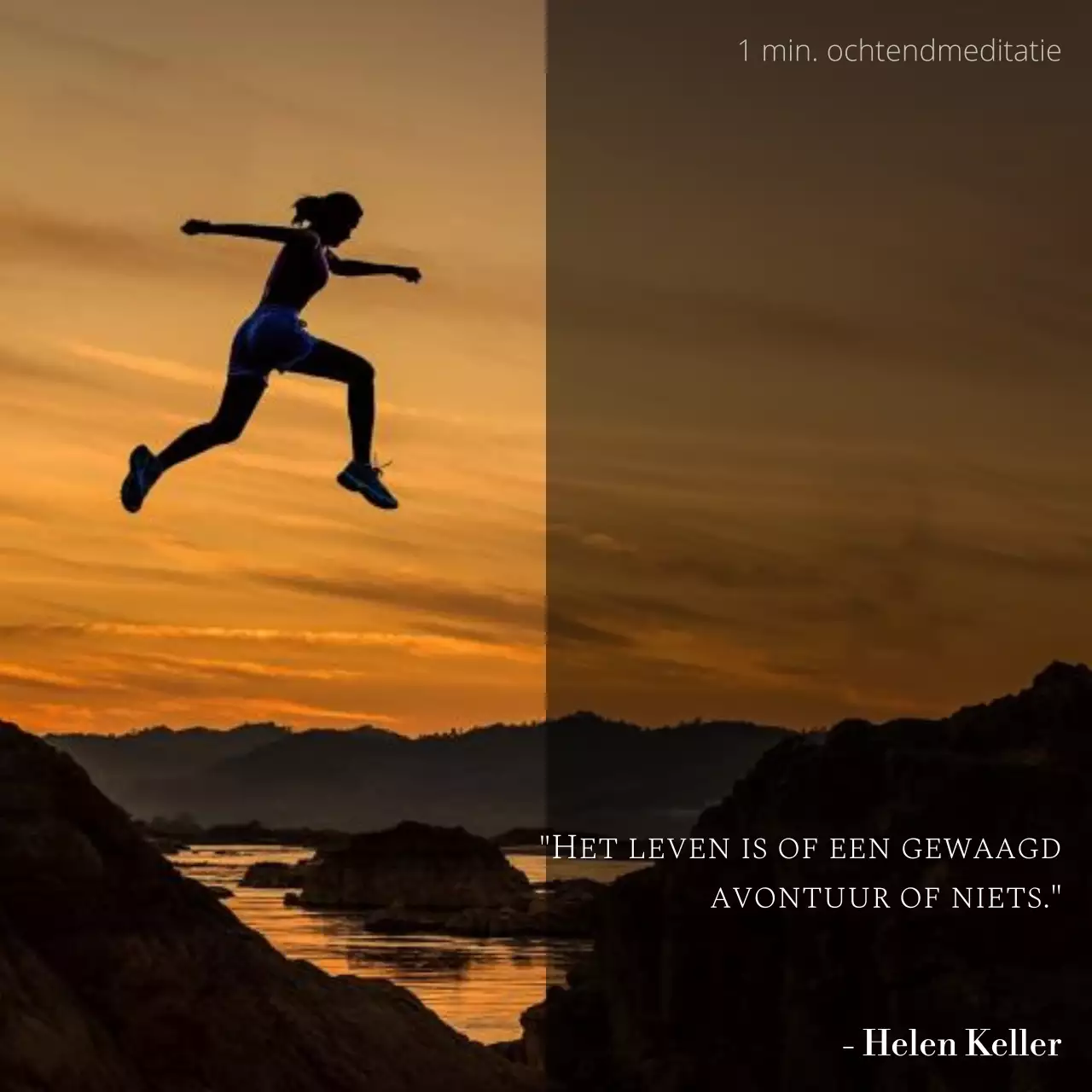 Eenvoudig emotioneel leven quotes meditatie post in oranje