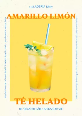 Promocione su nuevo menú con una combinación de colores frescos y amarillos