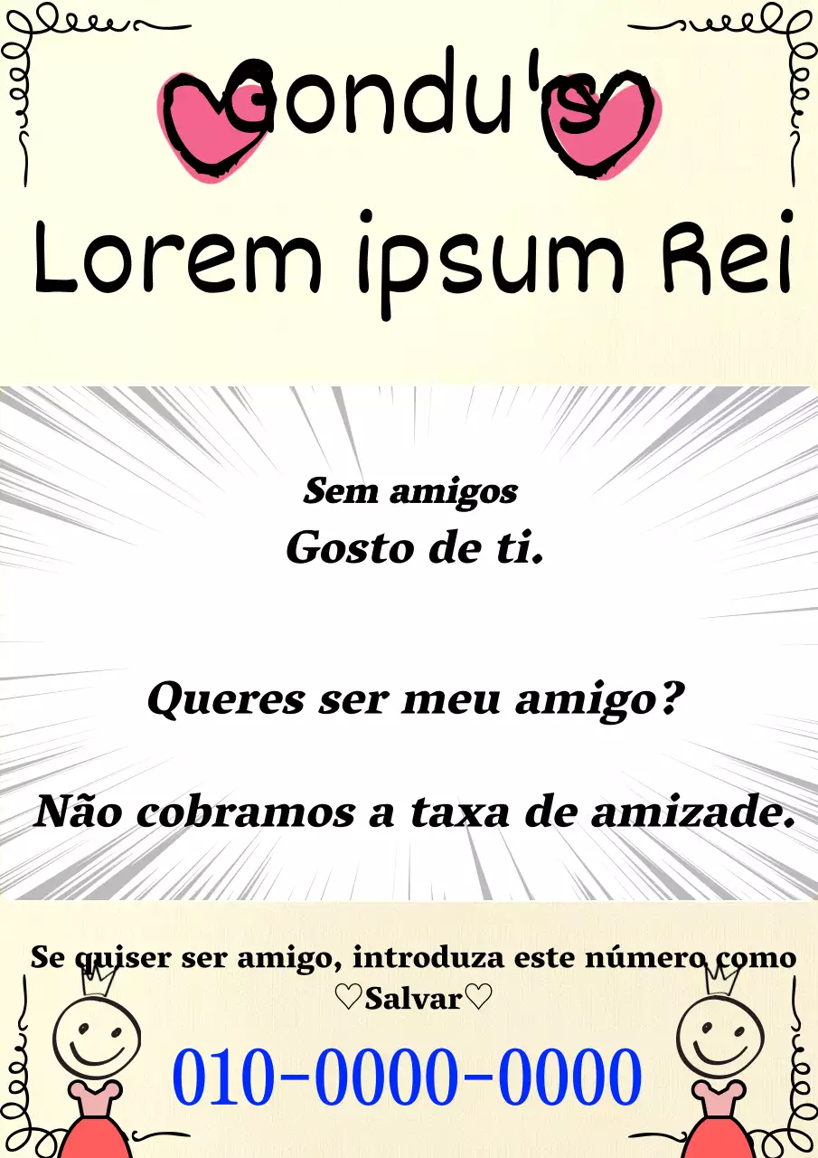 Anuncie o emprego do seu amigo com um bonito texto a preto