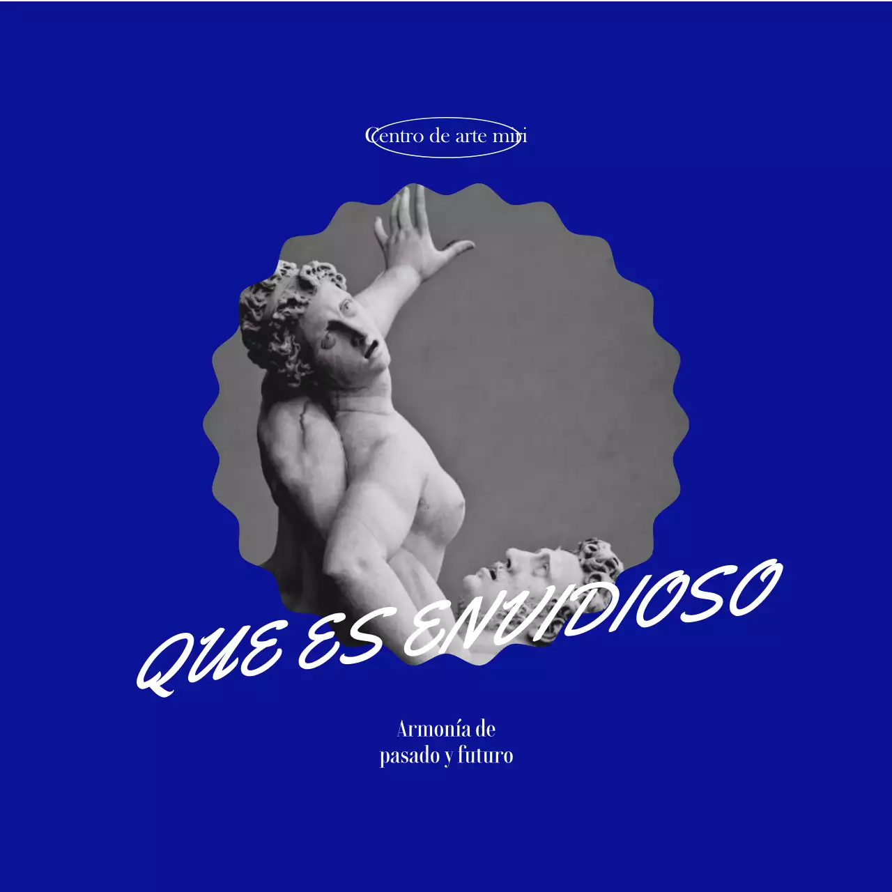 Un diseño moderno para promocionar una exposición, con fotos y una letra que parece escrita por un aficionado a los Magic.