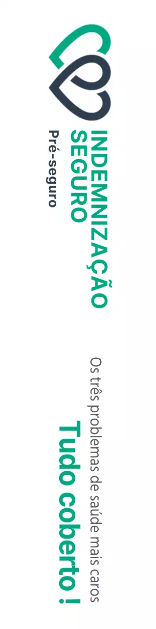 Para promover um produto de seguros com um logótipo e texto em turquesa e preto sobre seguros de bens e acidentes.
