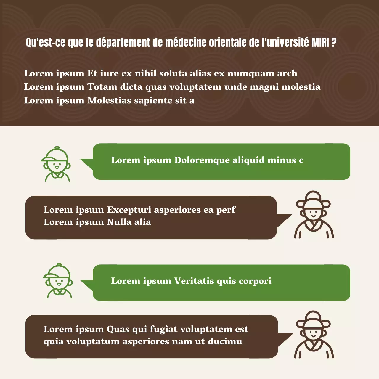 Introduction à la médecine chinoise Illustration conceptuelle dans les tons bruns