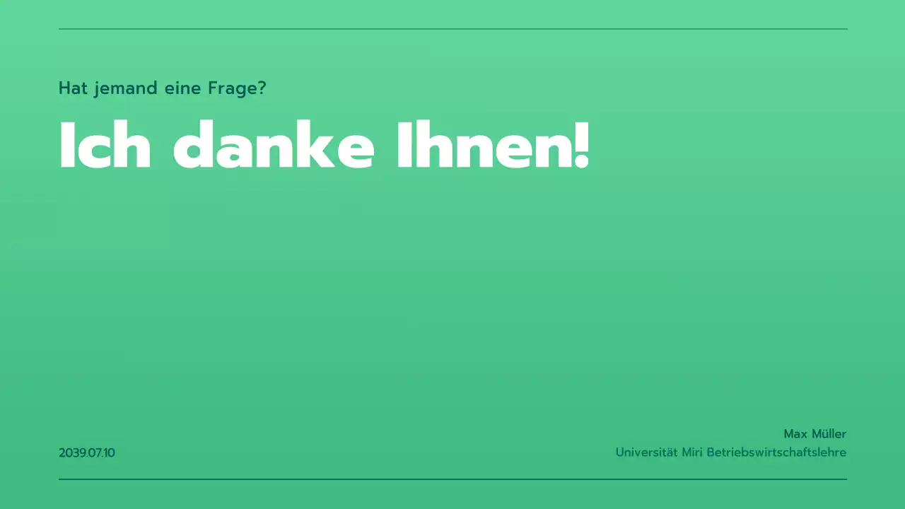 Präsentation mit verschiedenen Diagrammen in grünen Farbverläufen