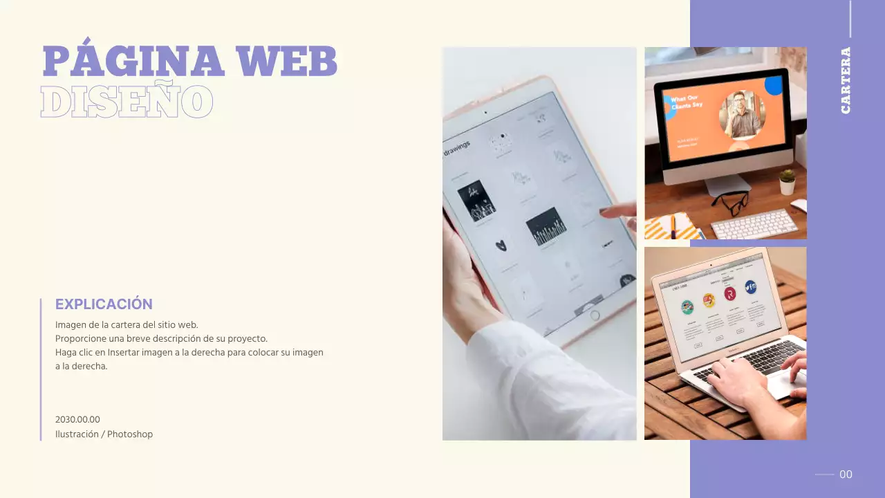 Un portafolio limpio, malva y beige para la preparación laboral de un universitario