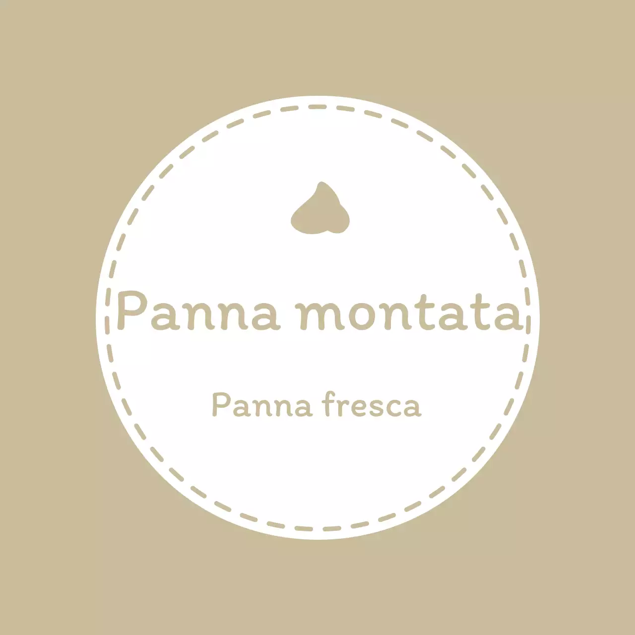 Un'etichetta beige da caffè sentimentale