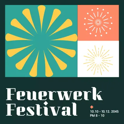 Türkisfarbenes Feuerwerksposter