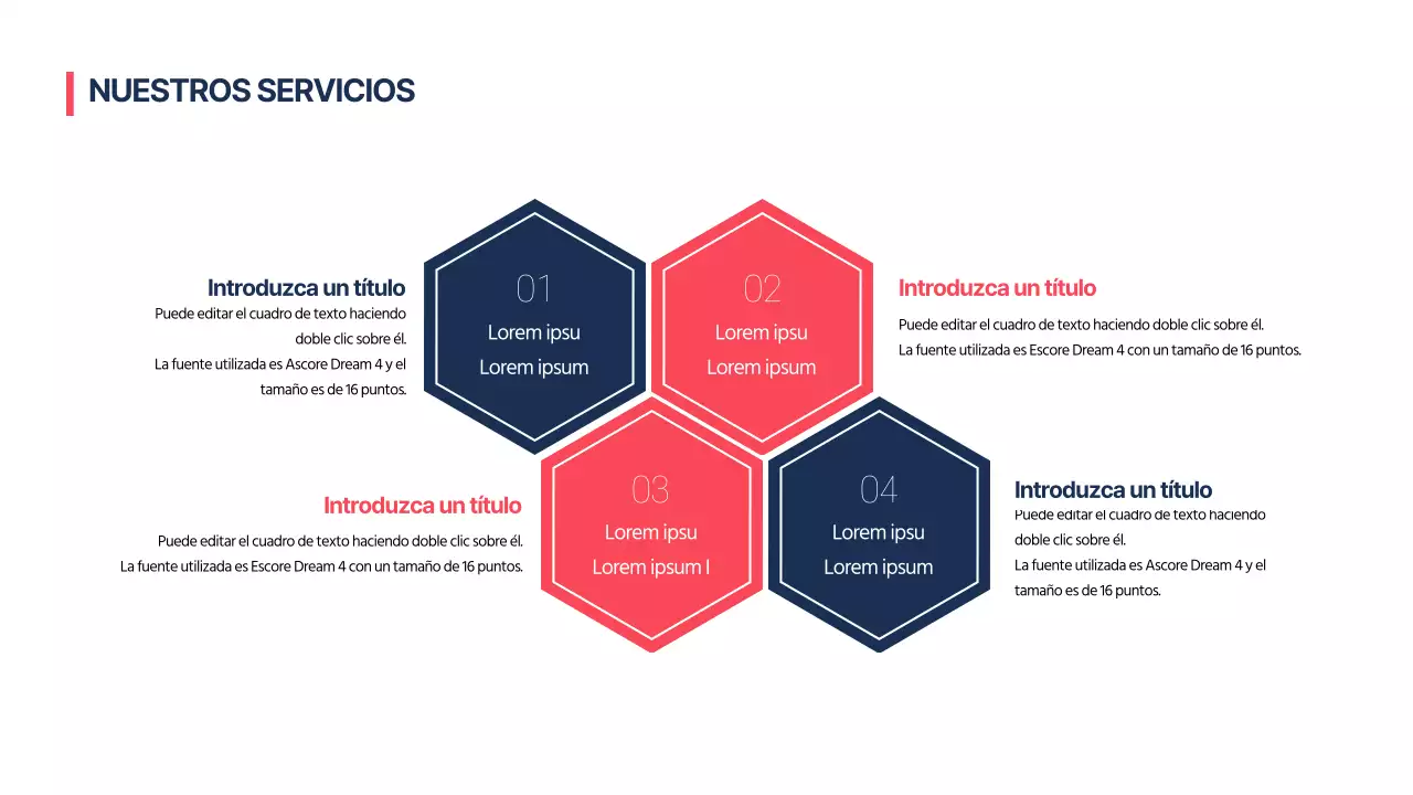 AGENDA infografía de diseño con un concepto limpio en rojo y azul marino