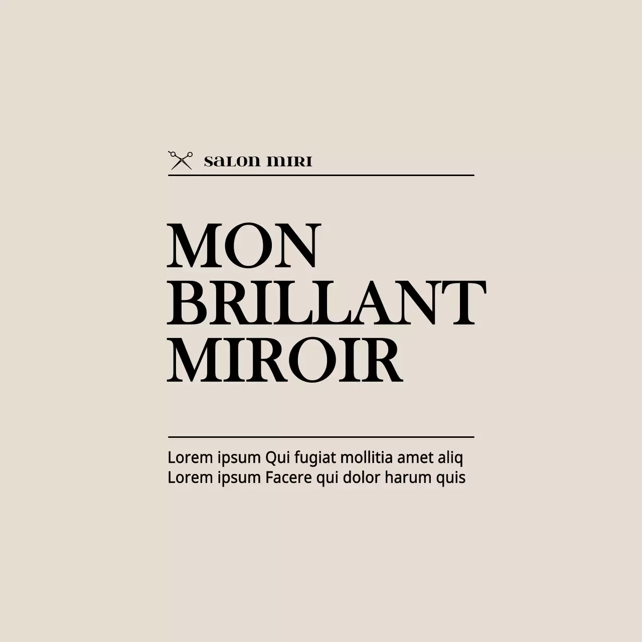 Texte émotionnel sur la beauté dans un style de mise en page brun clair et noir Promotion et marchandise d'un salon de beauté