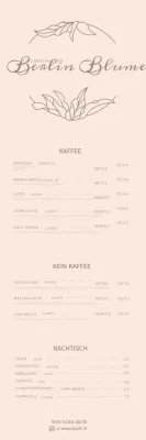 Rosa luxuriöse Blume Cafe Menü Board Banner