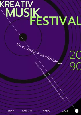 Ein Jazzfestival mit lilafarbenen, sauberen Schallplatten