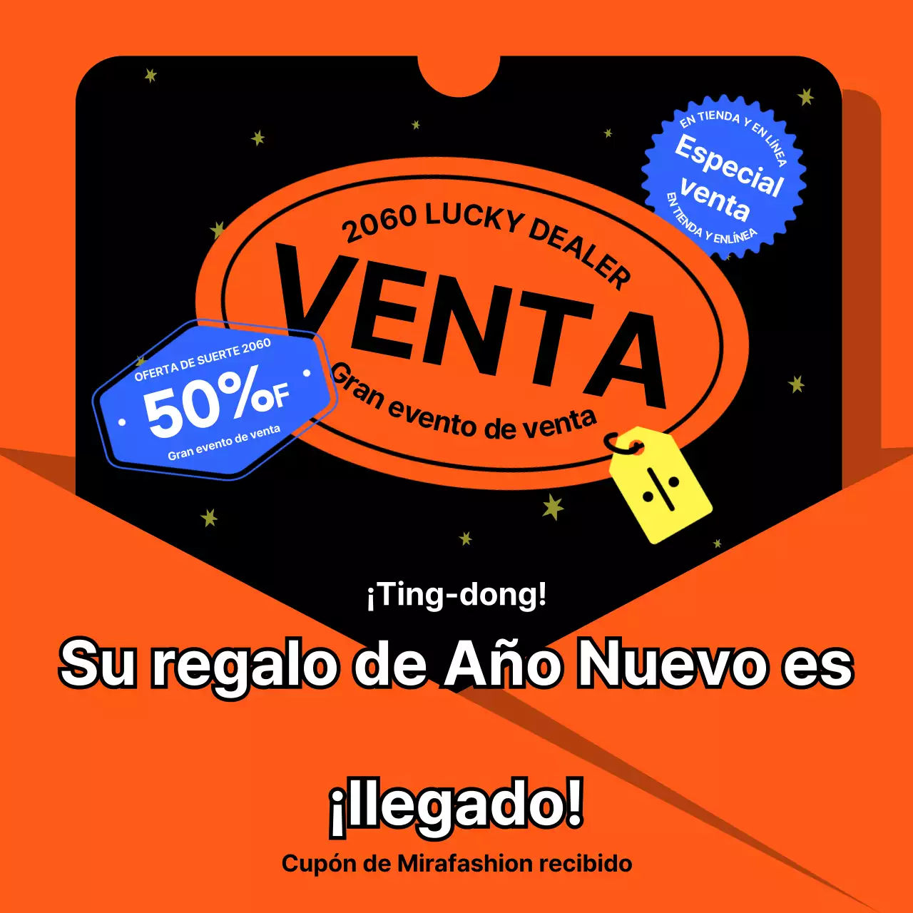 Evento de venta de Año Nuevo con concepto de tarjeta con mensaje