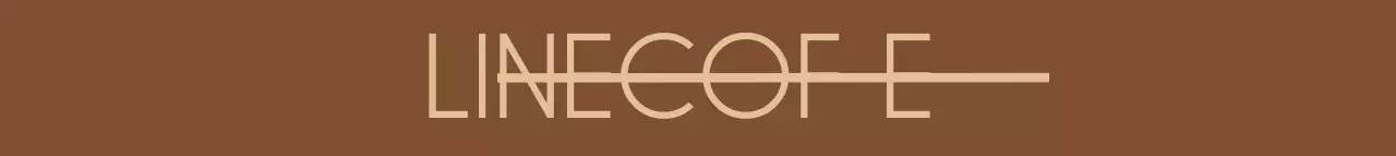 Eine schlichte Café-Werbung mit einzigartiger brauner und beiger Beschriftung