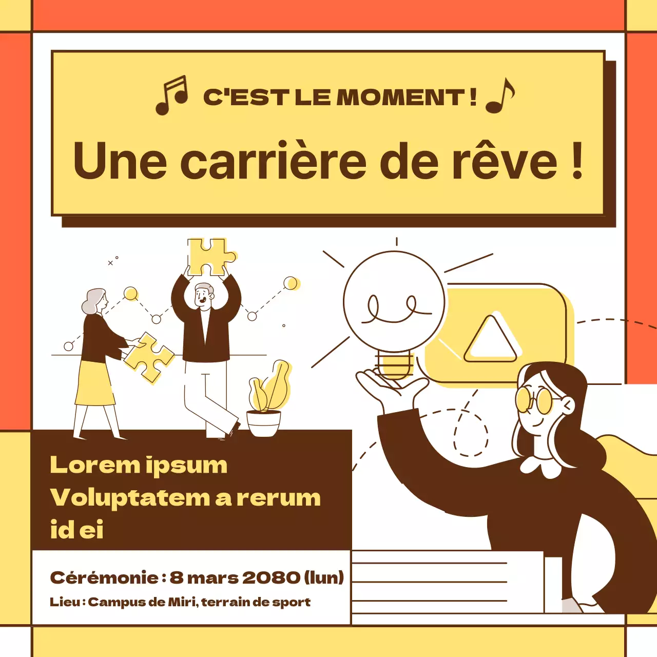 Célébrer la rentrée scolaire en jaune orange marron