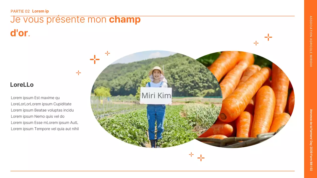 Annonce de la Journée des agriculteurs avec une illustration d'un agriculteur orange