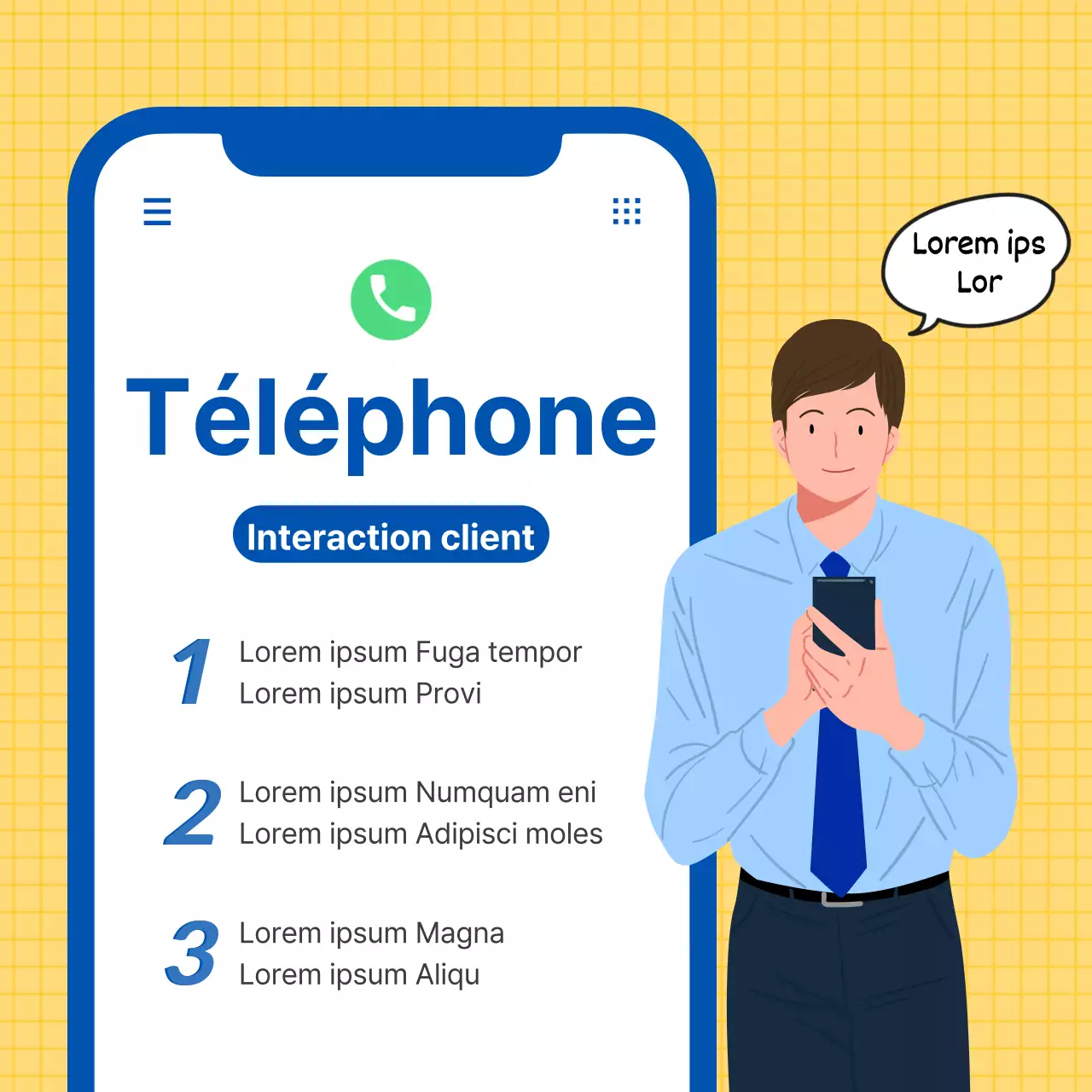 L'étiquette des affaires en jaune et en propre CardNews