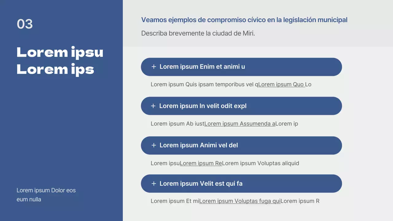 Presentación básica de la charla en azul y gris