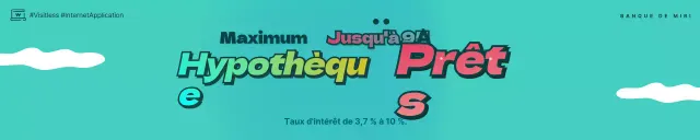 Bannière vidéo animée gif d'hypothèque bleu clair et rose