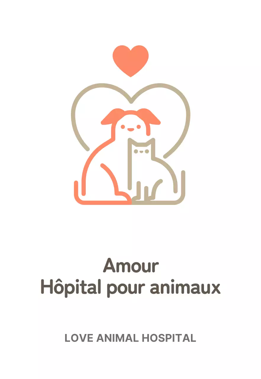 Enseigne de clinique vétérinaire avec logo d'animal mignon blanc
