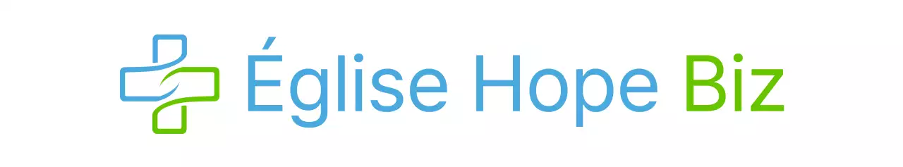 Logo symbolique simple en chartreuse et bleu clair Sensibilisation et promotion de l'Église