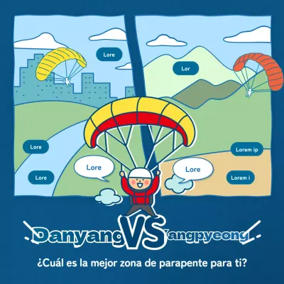 Tarjeta ilustrada de parapente de la ArmadaPortada de noticiasInstagramSnapchat