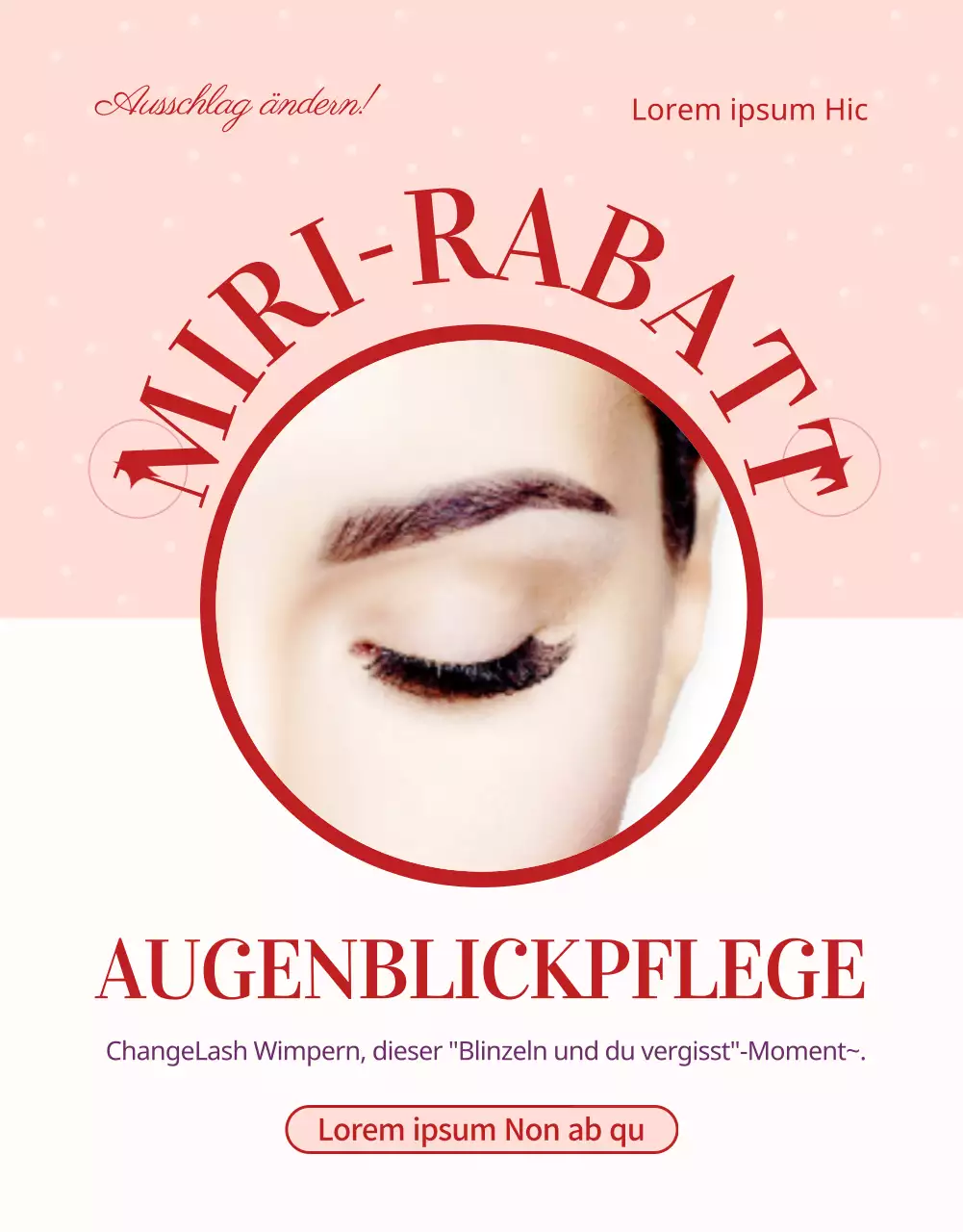 Werben Sie für schöne Wimpernverlängerungen in Rosa (Detailseite)