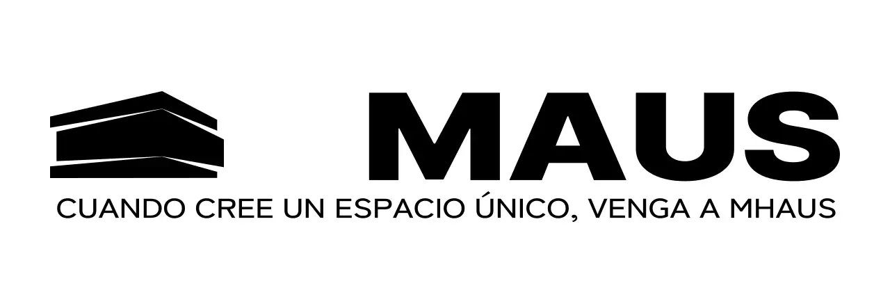 Promoción de una empresa de arquitectura de interiores con un logotipo negro.