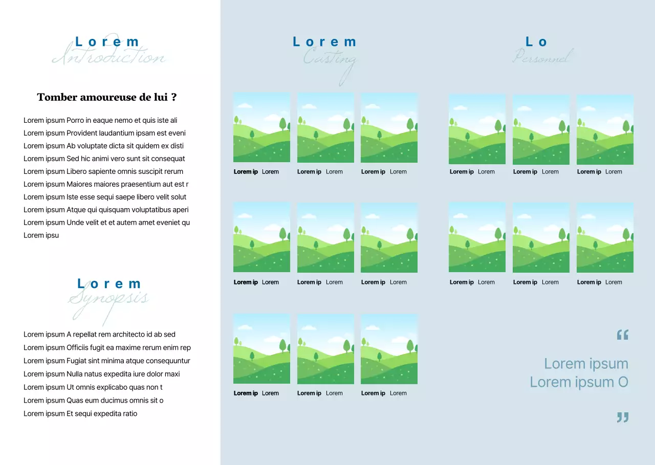 Présentation du jeu de la jeunesse bleu soigné