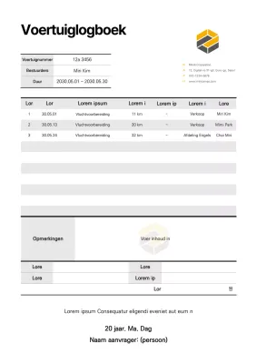 Zwart zakelijk logboeksjabloon