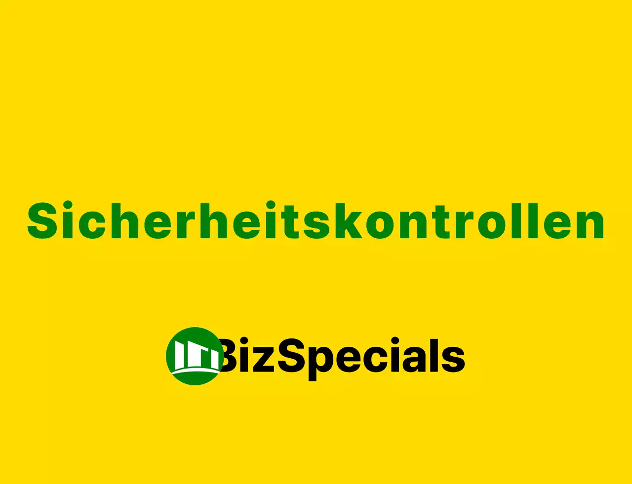 Ein sauberes gelbes und grünes Design mit einem Emblem-Logo und hervorgehobenem Text Für Sicherheitsinspektoren