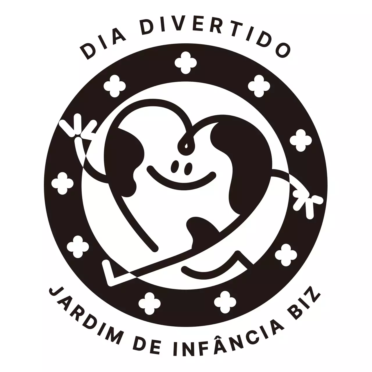 T-shirt de grupo com um conceito de piquenique para crianças, com um bonito coração em preto.