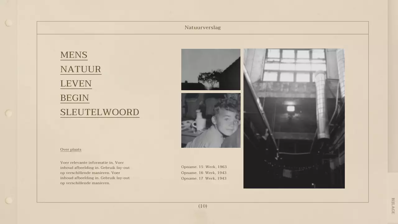 Een beige, vintage-geïnspireerd retro fotoboek