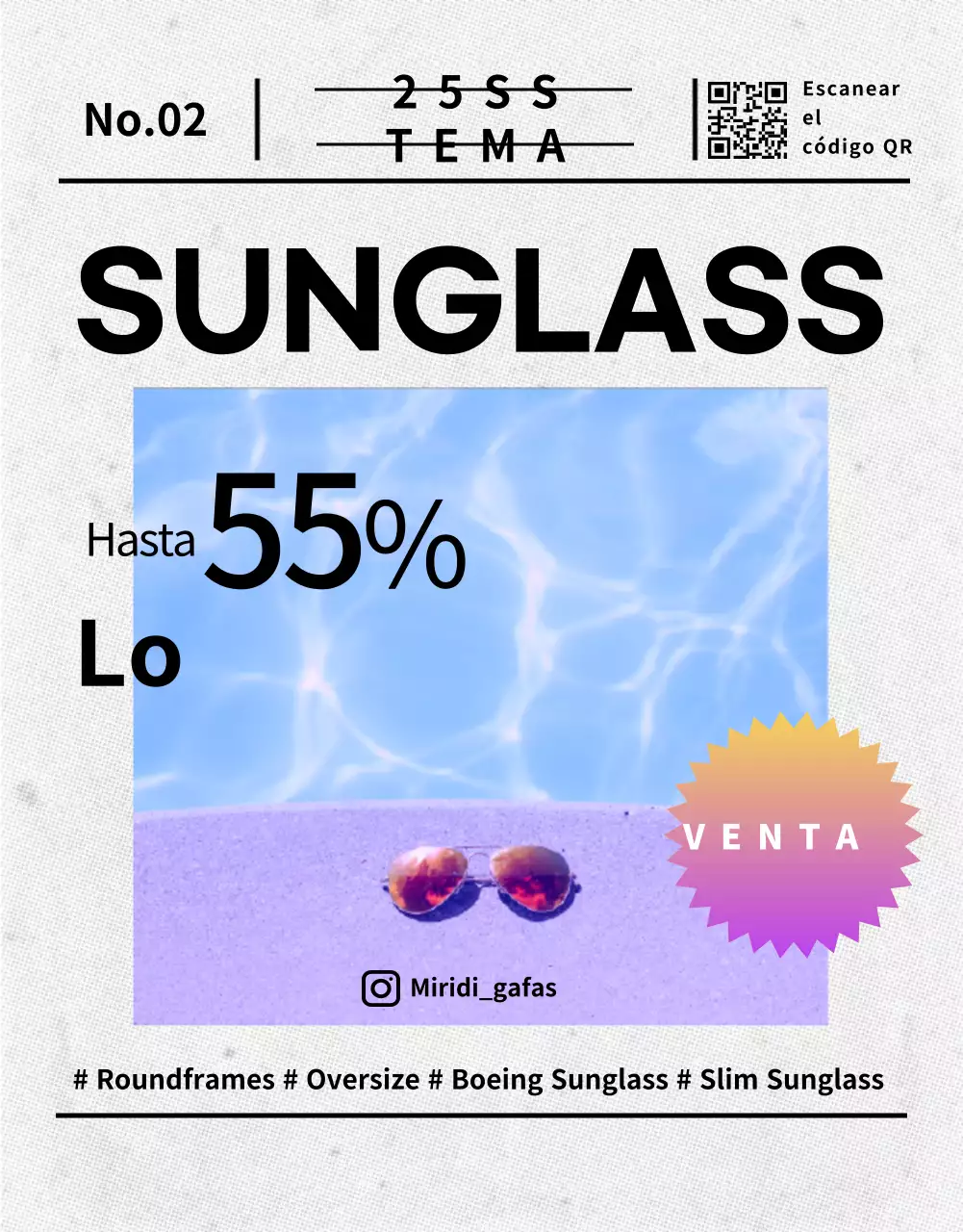 Página detallada de las gafas de sol