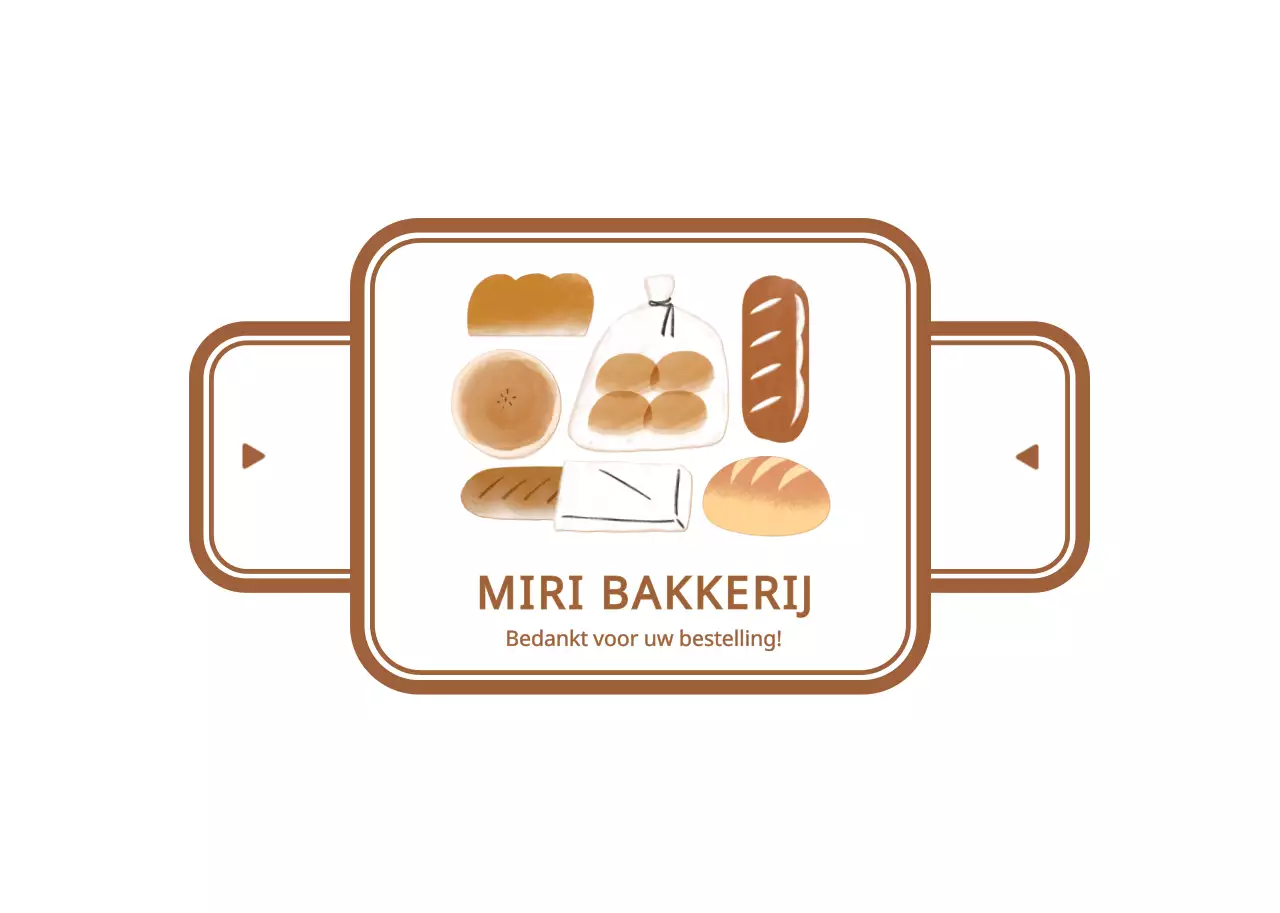 Schattige brood Illustratie stijl met warme bruine kleuren voor Order controle