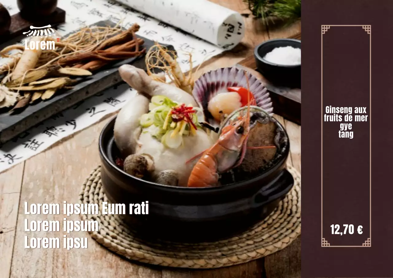 Poster paysage samgyetang de fruits de mer en pleine image