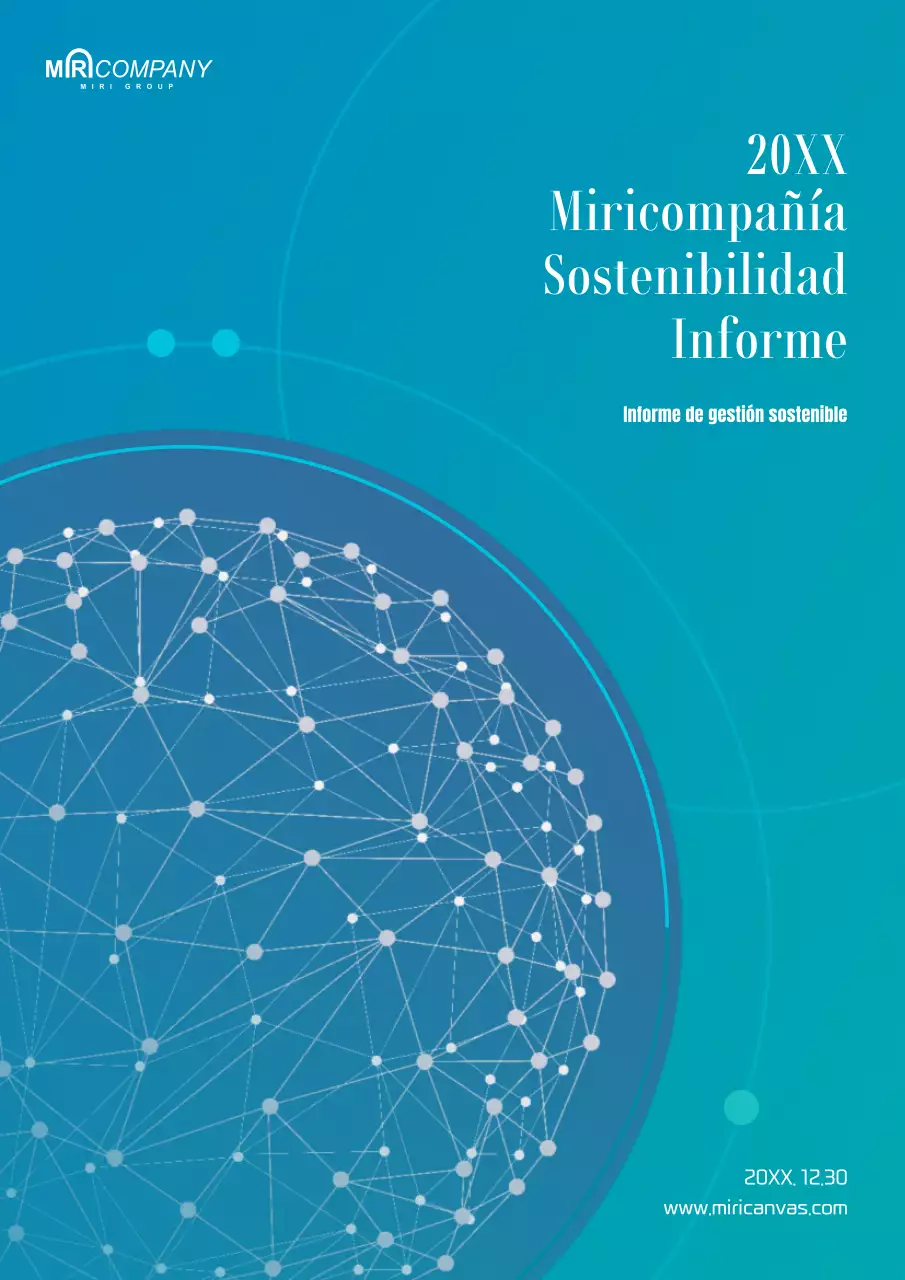 Un sencillo informe de sostenibilidad en azul