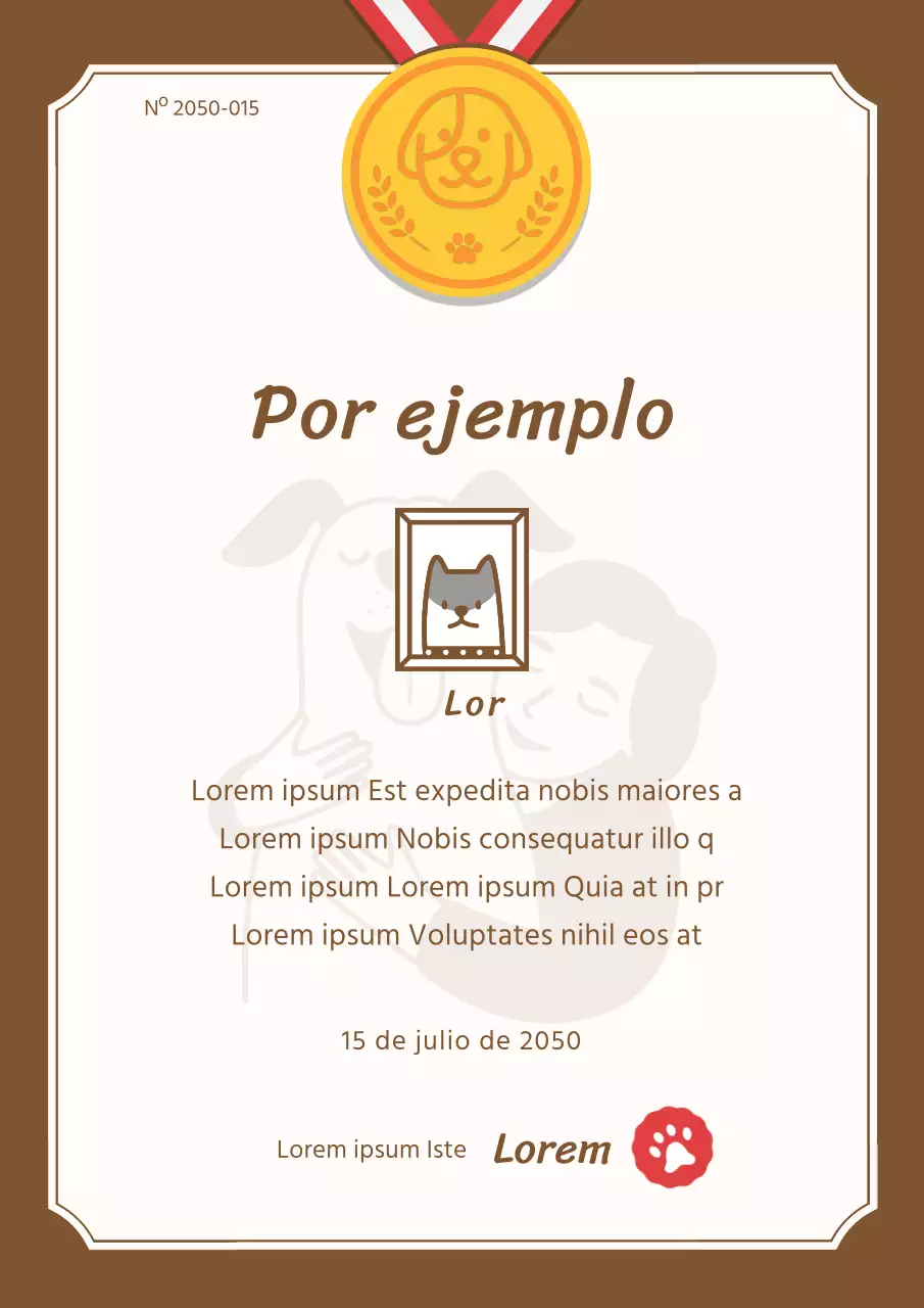 Listado para un lindo preescolar marrón para mascotas