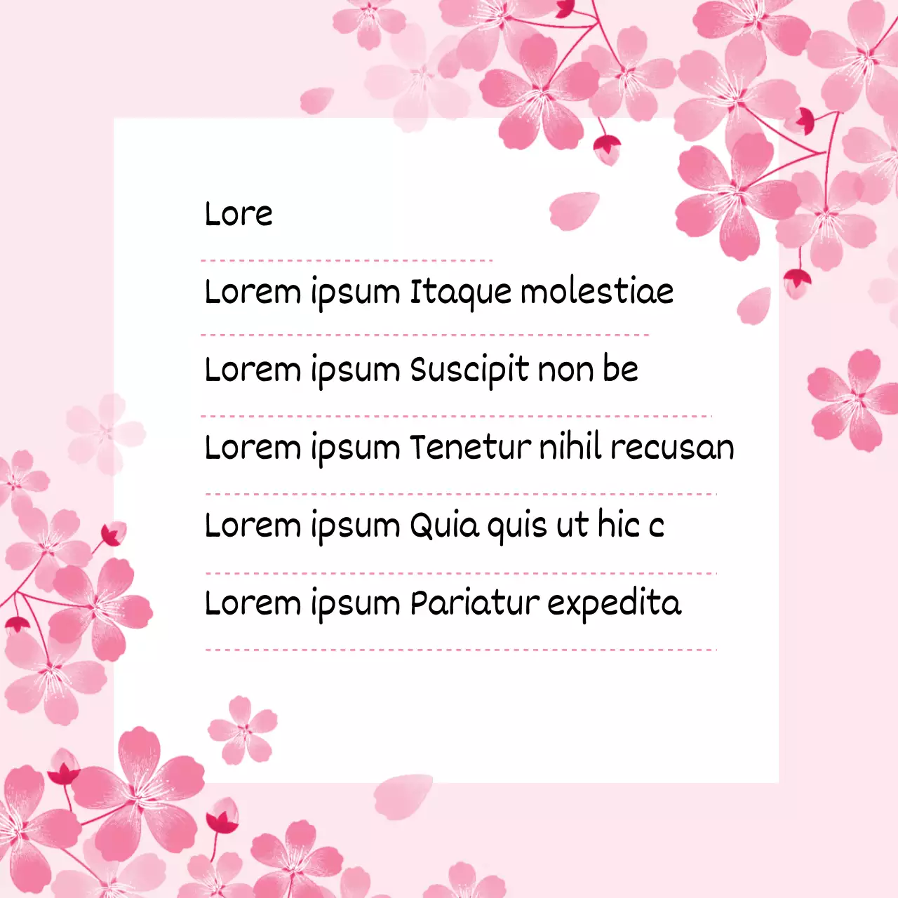 Sentimental Kirschblüte Illustration in rosa und weiß Lyrical Briefpapier Konzept Überprüfung Event Promotion