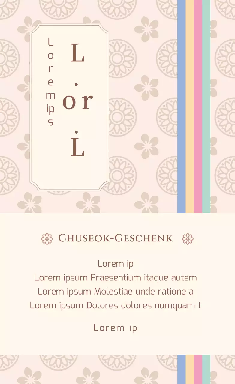 Beige und braun gemusterte traditionelle Medikamente und Chuseok-Geschenke