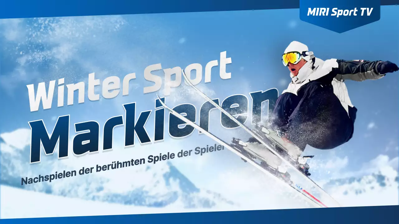 Wintersportkonzept mit blauem Farbverlauf