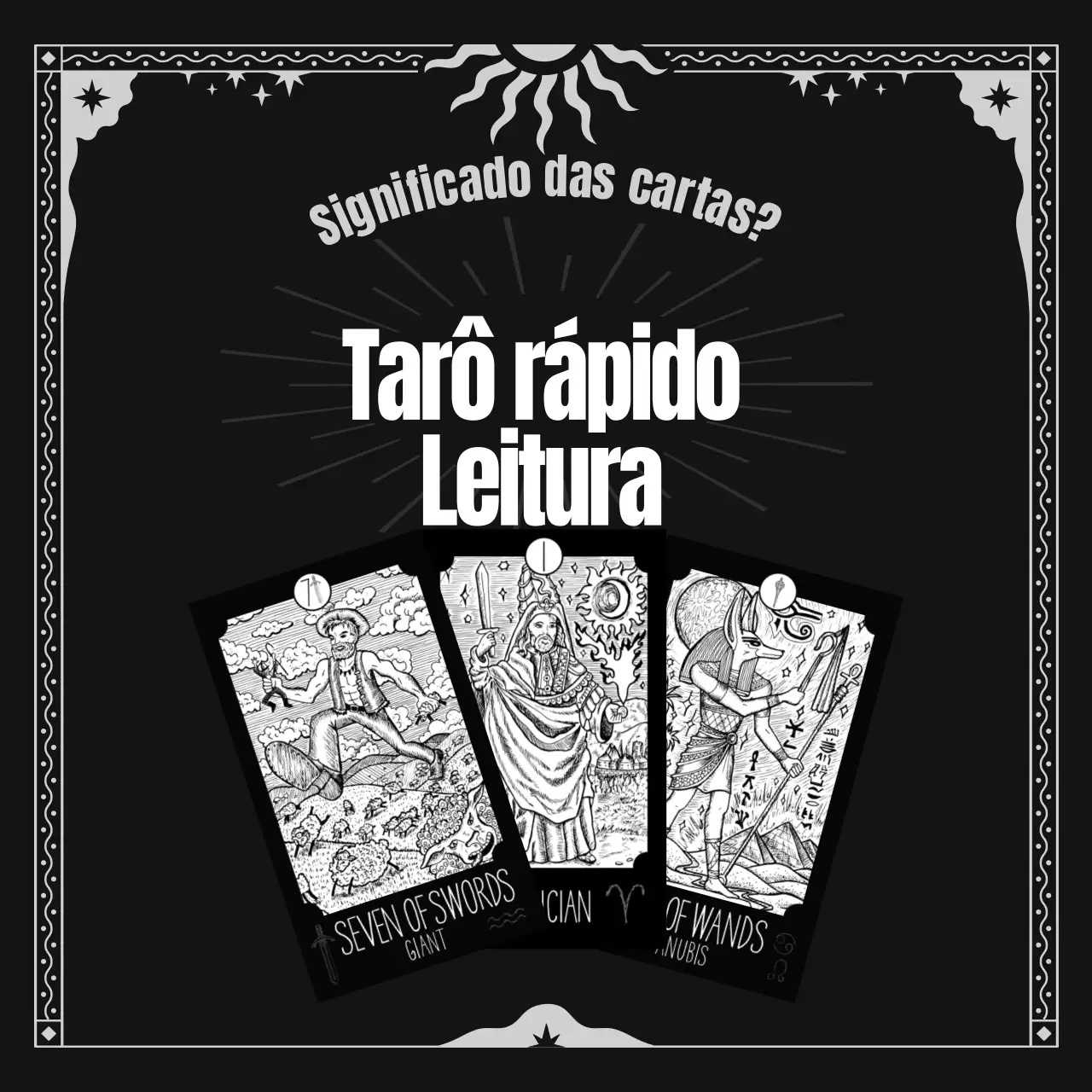 Uma introdução às cartas de Tarot com um conceito Art Deco a preto e branco