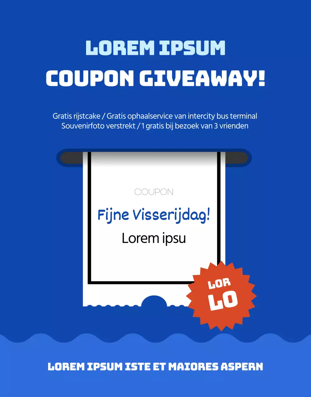 Advertentie voor een visreis naar de blauwe wateren van de wereld