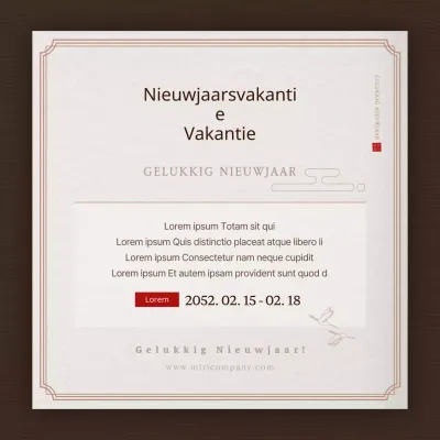 Lunar New Year vakantiesluitingen in bruin en beige